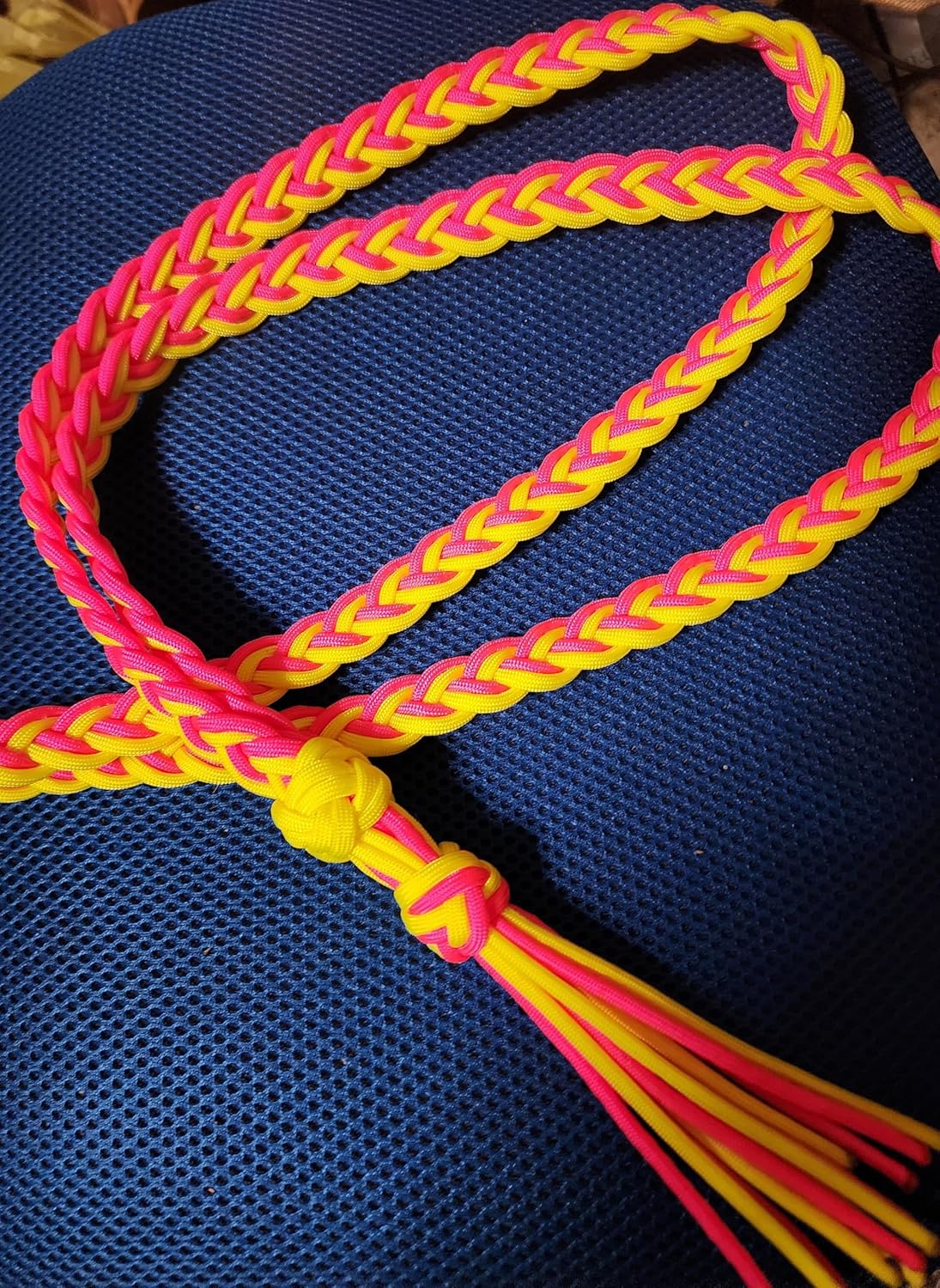 Bridleless Liberty Neck Rope Braided Horse Tack of Paracord Handmade KatzHorseWear in Neon Yellow/Hot Pink KatzHorseWear