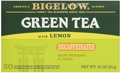 Bigelow Tea Té verde con limón, descafeinado, 20 unidades