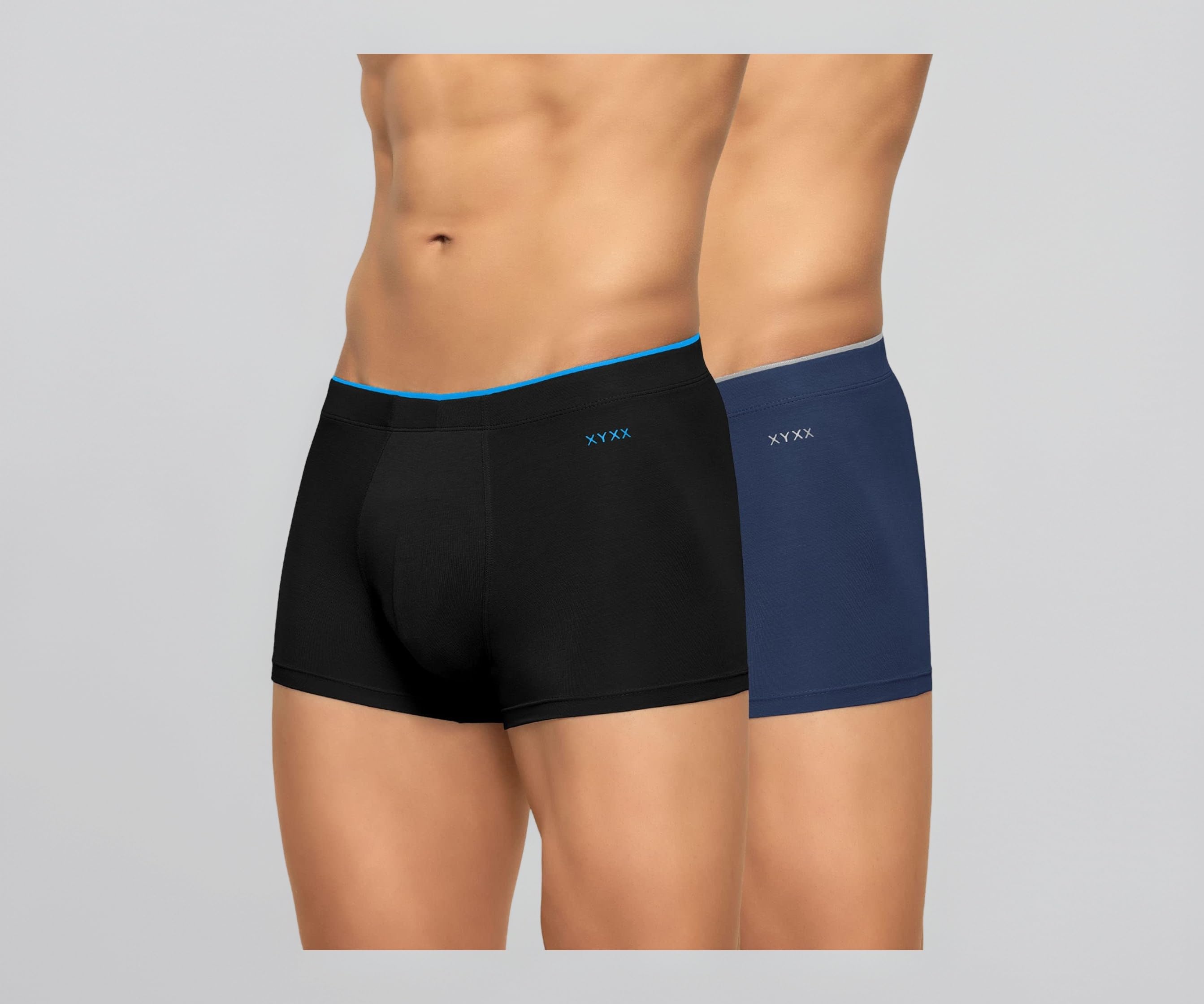 XYXX Men's Uno Micromodal Antimicrobial Trunks | Snug Fit, 4-Way Stretch & No-Marks Waistband Underwear for Men Combo (Pack of 2)