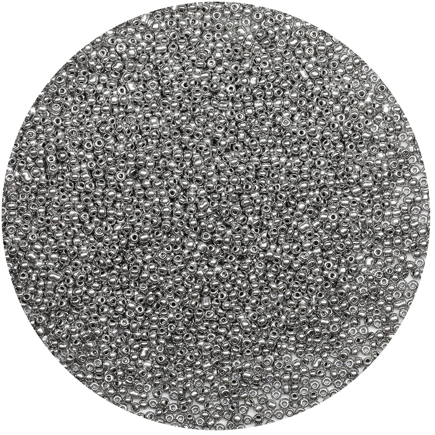 Bulk 2mm Bright Silver Seed Beads for Jewelry Making 110 Grams About 9800pcs,12/0 Glass Craft for Making Earrings, Bracelets, Pendants, Waist Jewelry, DIY Handmade Seed Beads — image 1