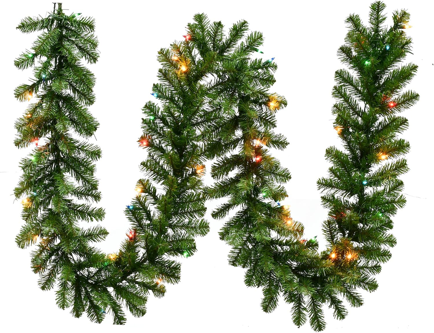 Brite Star 9ft PRELIT Northern Garland, 50 Lt Incandescent Multi Lights