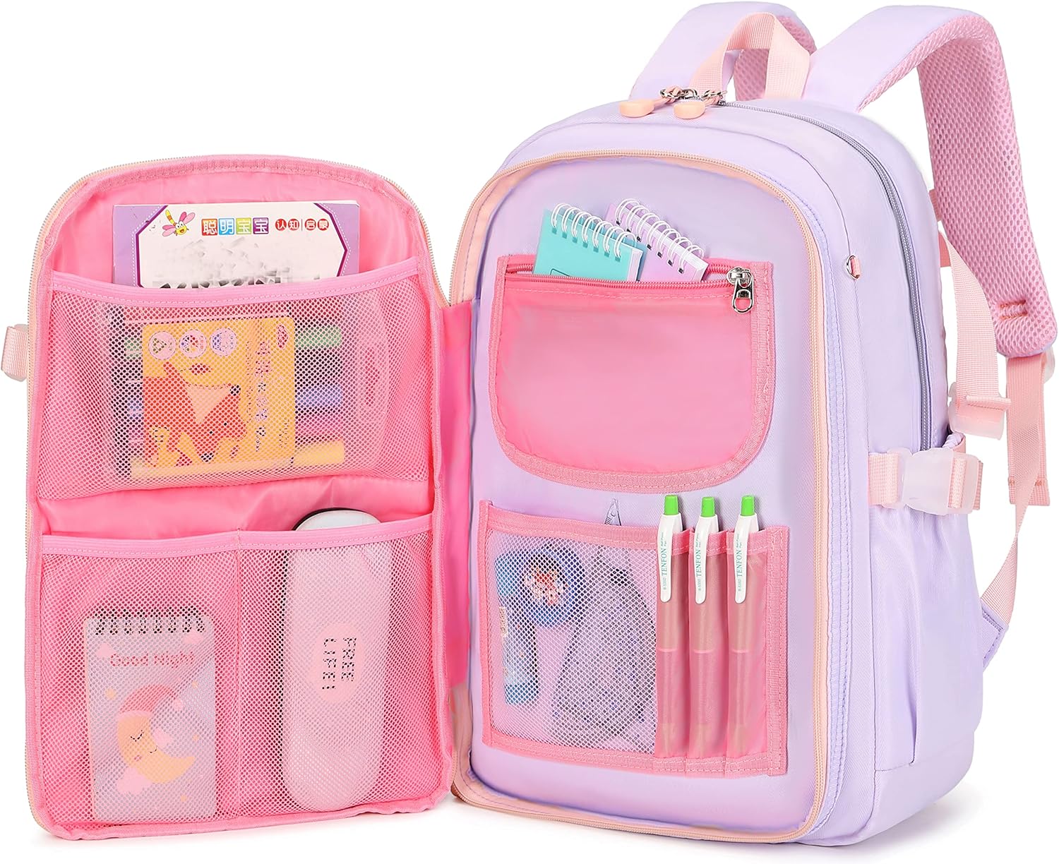 Gazigo Girls Backpack Elementary School, Bunny Backpack for girls Cute Kids Laptop Bag Kindergarten Preschool Bookbag Mochila Para 5.6.7.8.9.10 Niñas(Only Backpack Purple)