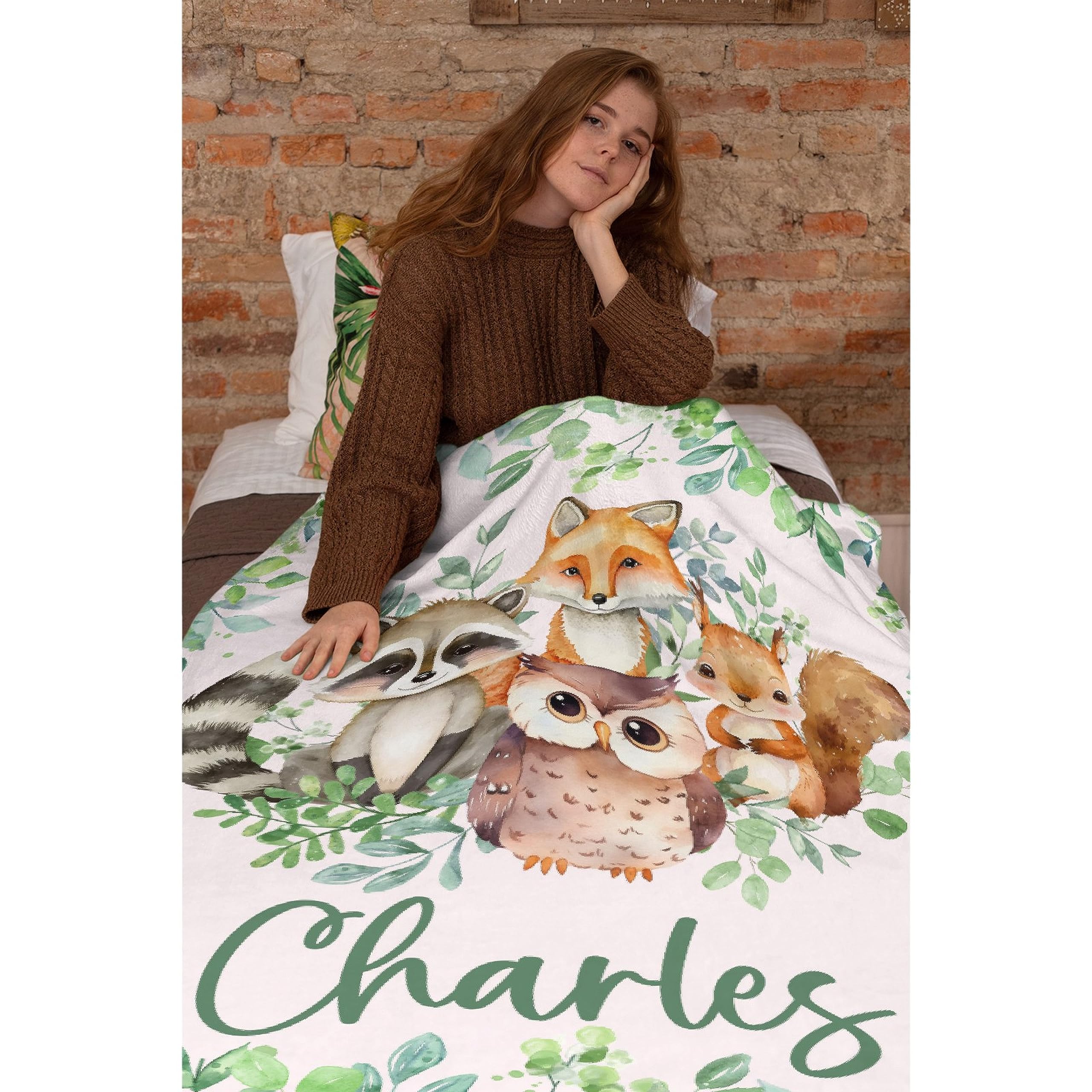 Amazon.com: BUYYET Custom Baby Fox Squirrel Owl Fleece Flannel