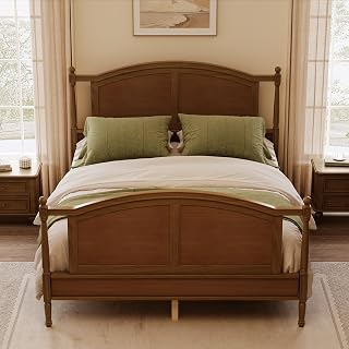 DNYN traditional cottage platform bed frame with spindle posts