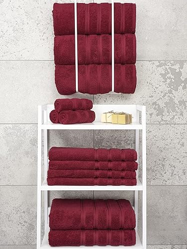 Miniatura 7 de American Soft Linen - Juego de 4 toallas lujosas de baño, 100% de algodón turco de 27 x 54pulgadas, toallas de baño extragrandes, toallas para