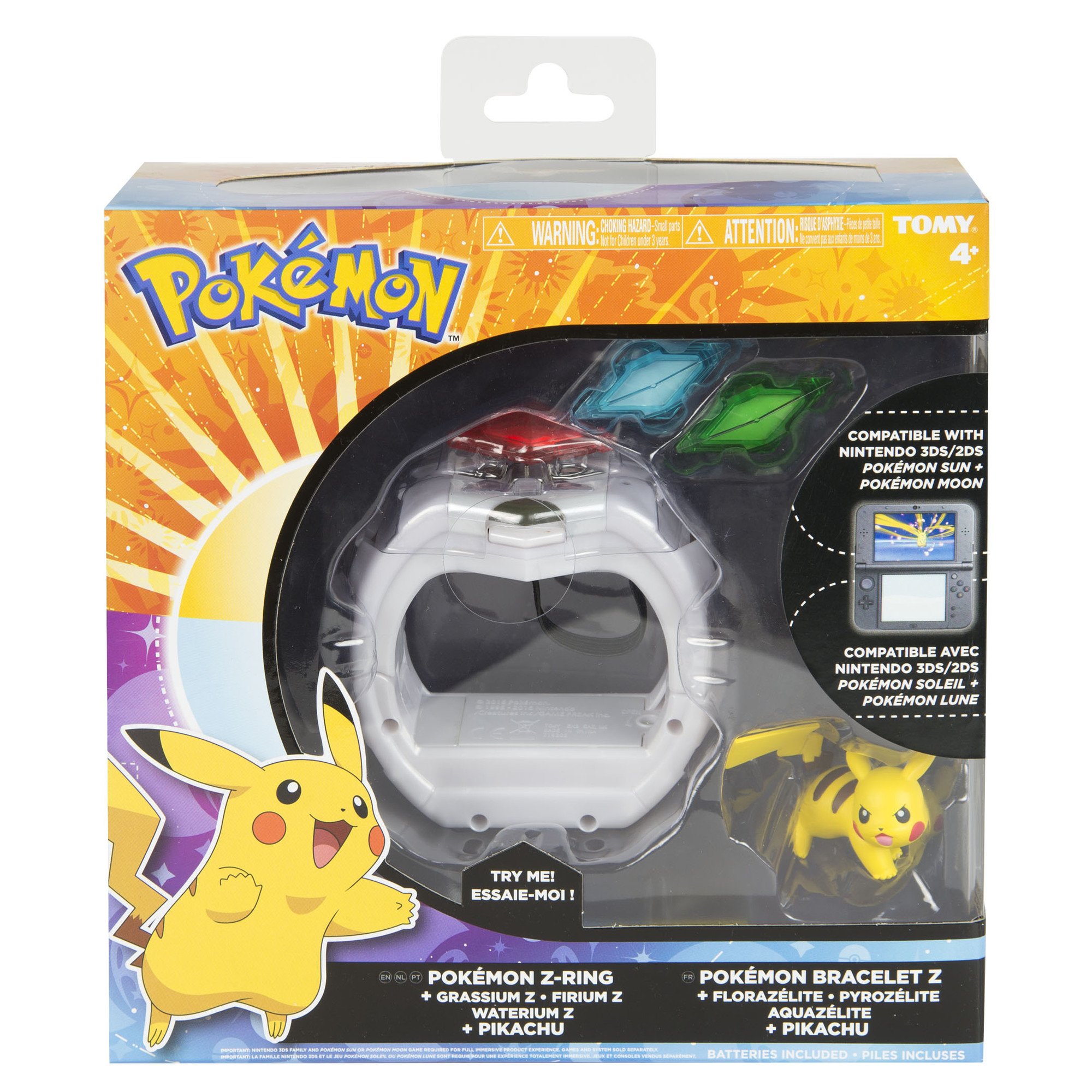 Pokemon T19202D – Anello Z con figurina di Pikachu & 3 Cristalli Z