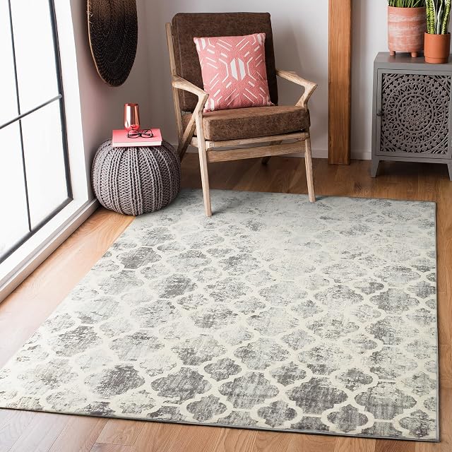 HomeArt Living Room RUG - Short Pile, Bordered, Soft, Area Carpet for Bedroom & Home Decoration, Nord Pattern Rugs, Modern, Small to Extra Large (Ivory, 60 x 110 cm)