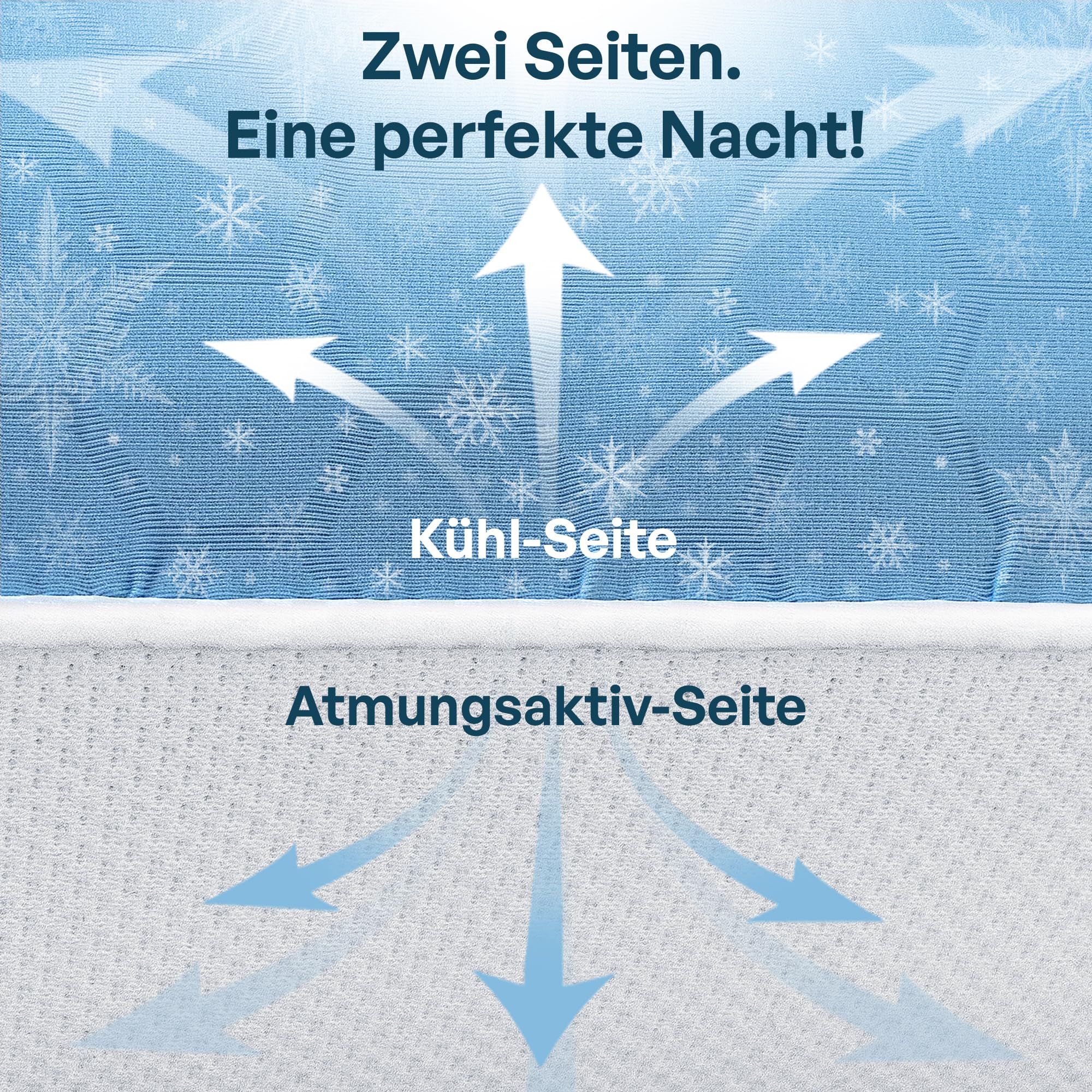Kühlendes Nackenstützkissen 40x80 cm, Höhe 13 cm – Memory Foam Kopfkissen für Bauch- und Rückenschläfer – Atmungsaktiv, Ergonomisch, Hellblauer Bezug