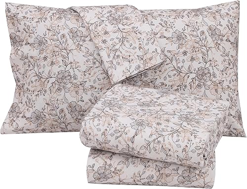 Miniatura 8 de Ruvanti - Sábanas de franela tamaño matrimonial, 100% algodón cepillado, bolsillos profundos de 16pulgadas (hasta 18pulgadas), transpirables,