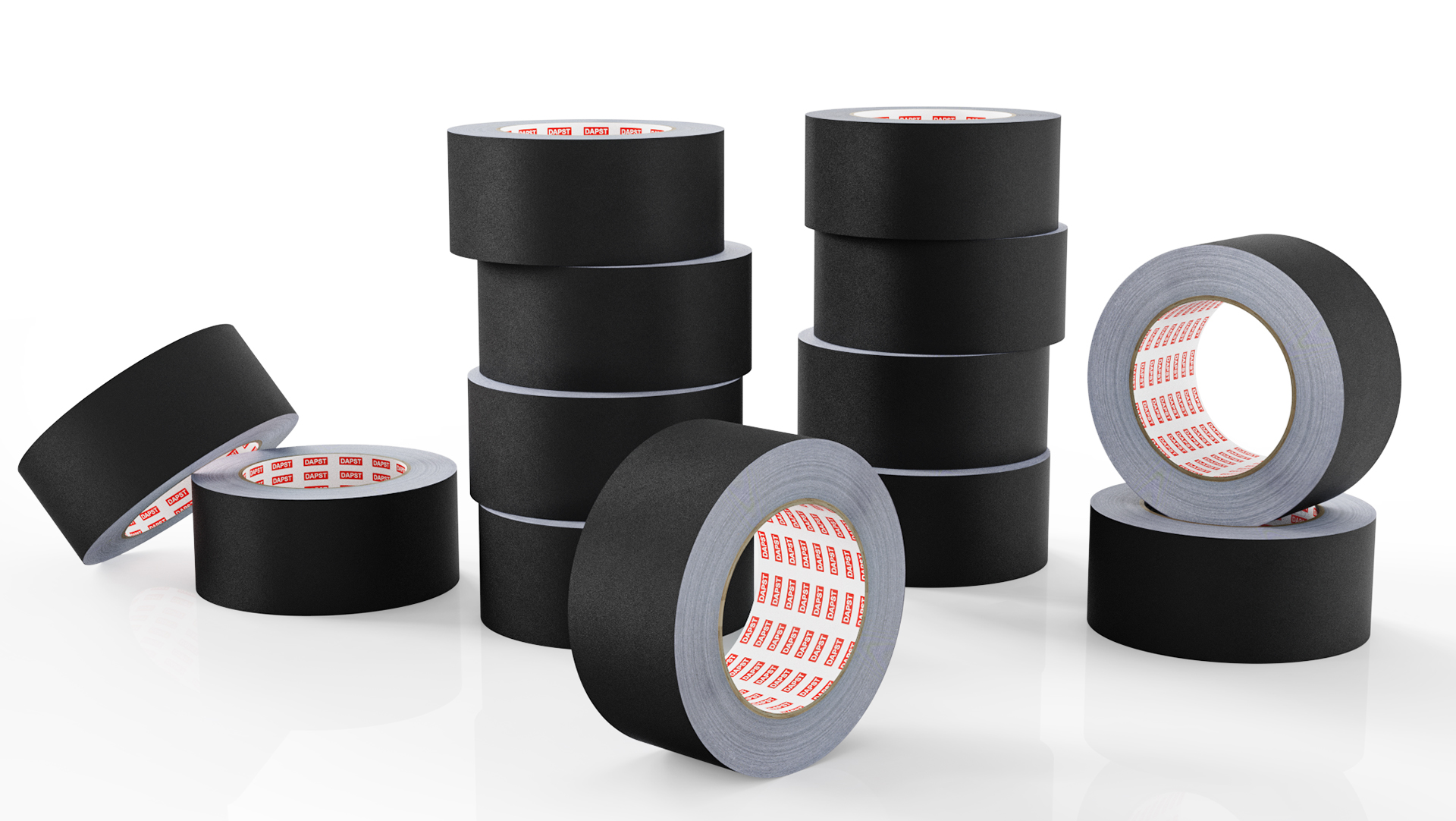 Image of 12 Pack Black Gaffers Tape, 2 Inch x 30 Yards Pro Matte Gaff Tape
