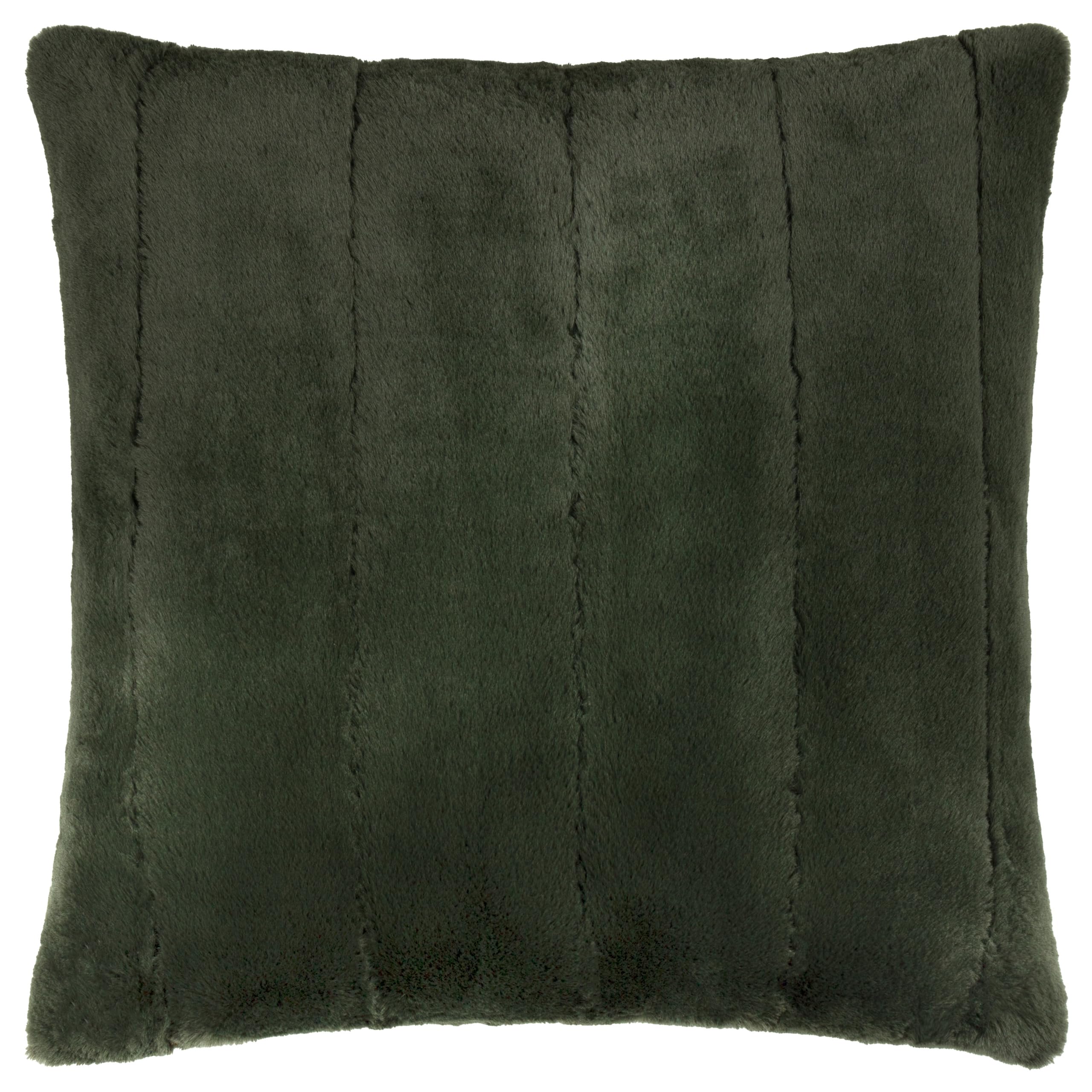Paoletti Empress Faux Fur Cushion in Dark Green | Size: 55cm x 55cm