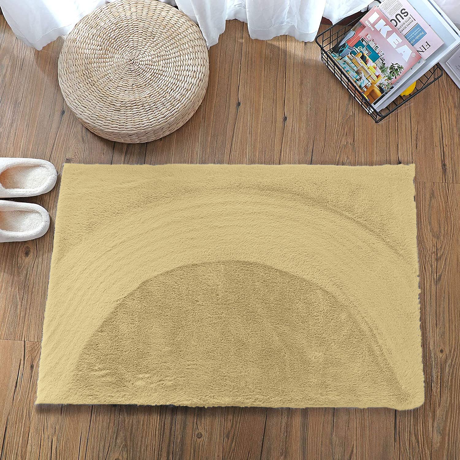Luxe Home Rabbit Fur Runner - Soft Grey 2x5 Feet -15 Luxe Home Rabbit Fur Runner - Soft Grey 2x5 Feet -15