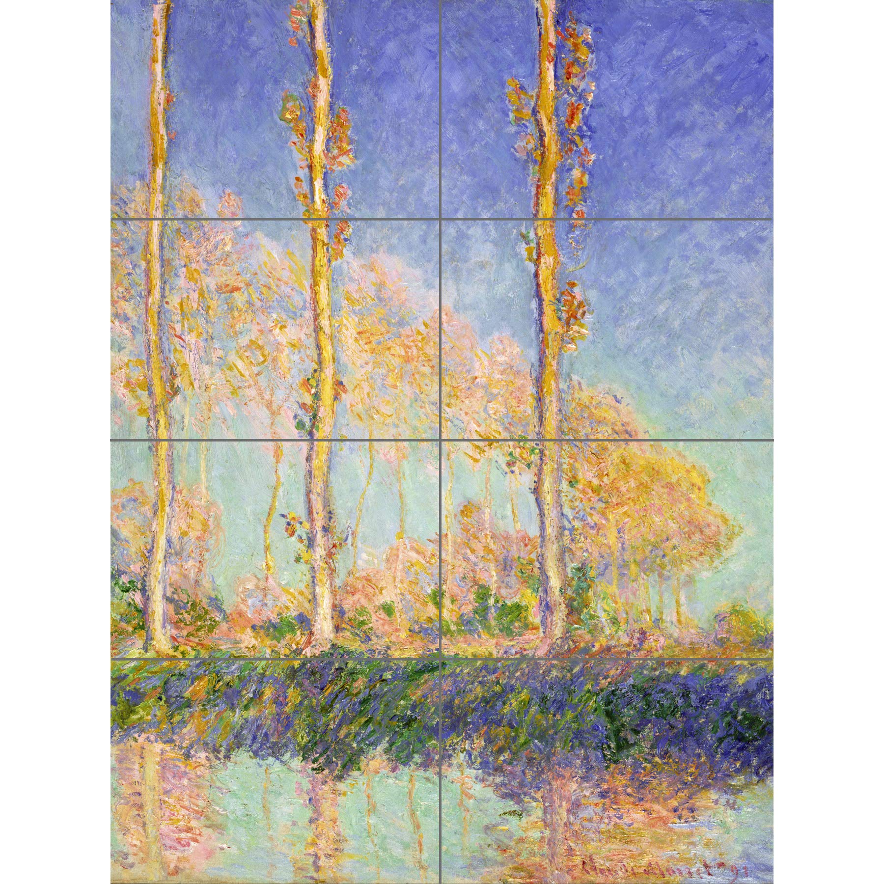 Artery8 Claude Monet French Poplars XL Giant Panel Poster (8 Sections)