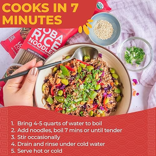 Miniatura 6 de Lotus Foods Fideos de arroz orgánicos de alforfón y soba morena, 8