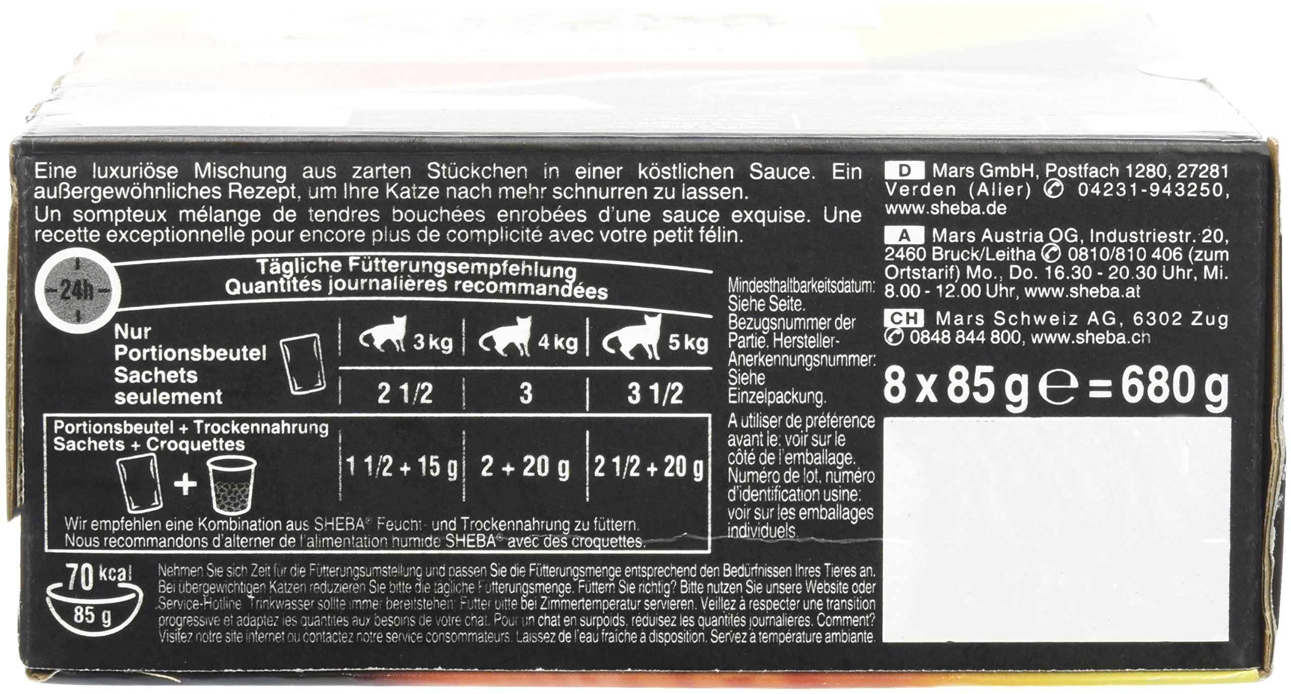 Sheba Katzenfutter Portionsbeutel Multipack Delikates Duo in Sauce, 6er Pack (6 x 85 g)