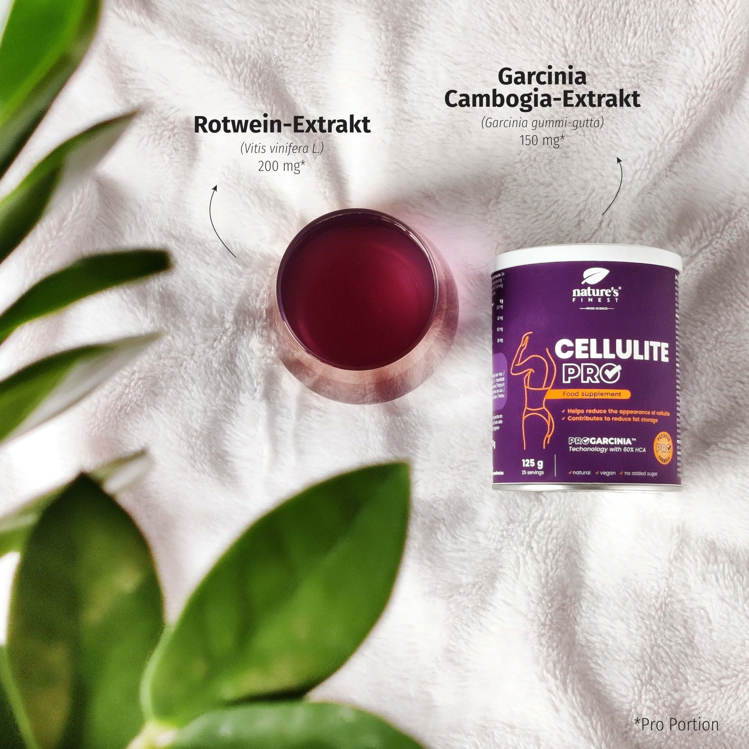 Nature's Finest by Nutrisslim Cellulite PRO - Anti Cellulite, Hunger Blocker, Fettblocker zum Abnehmen für Damen - Mit Garcinia Cambogia und Rotweinextrakt