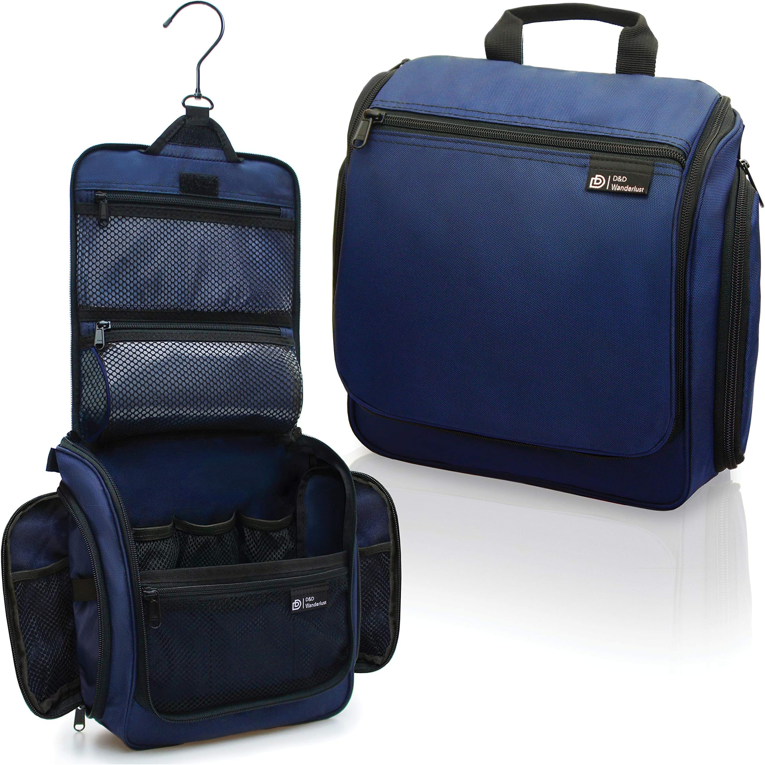 D&D Wanderlust D&D Hanging Travel Toiletry Bag for Men and Women – Cosmetics, Makeup and Toiletries Organizer Kit with 10 Compartments