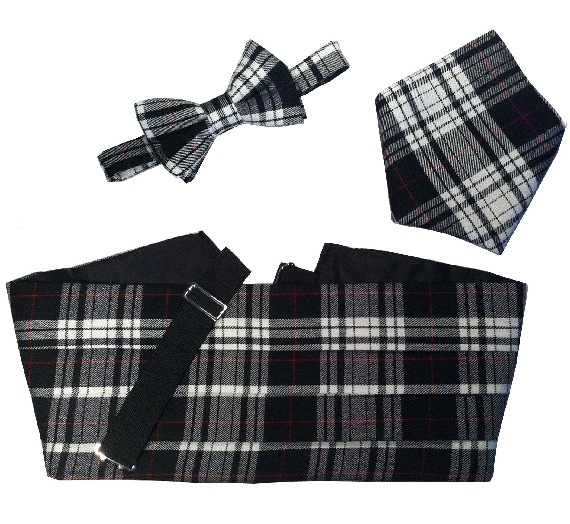Scottish Menzies Tartan Ties, Bow Ties & Accessories (Cummerbund Set (Includes Bow Tie & Hanky))