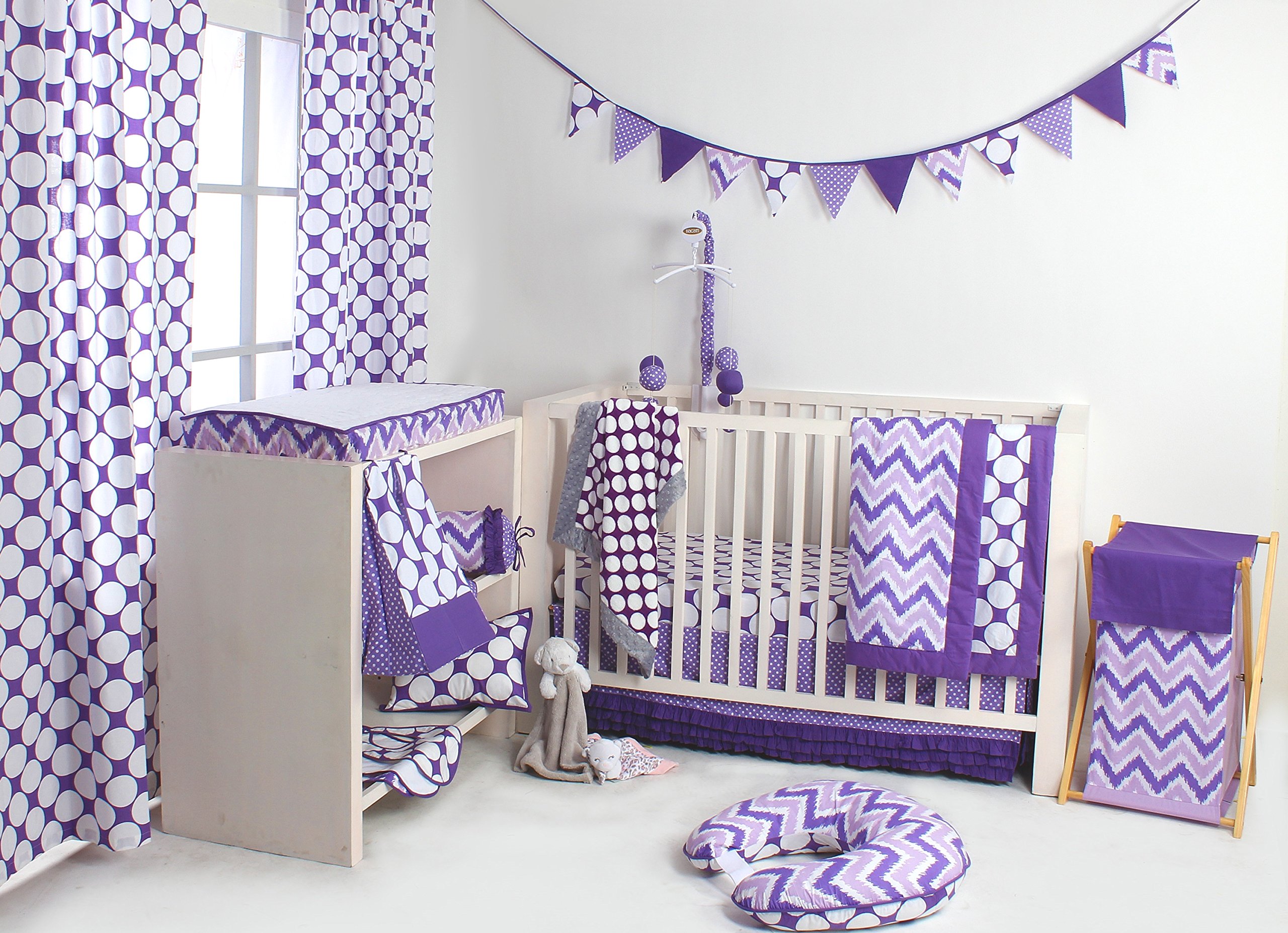 Bacati - Mix N Match Dots Diaper Stacker (Purple)