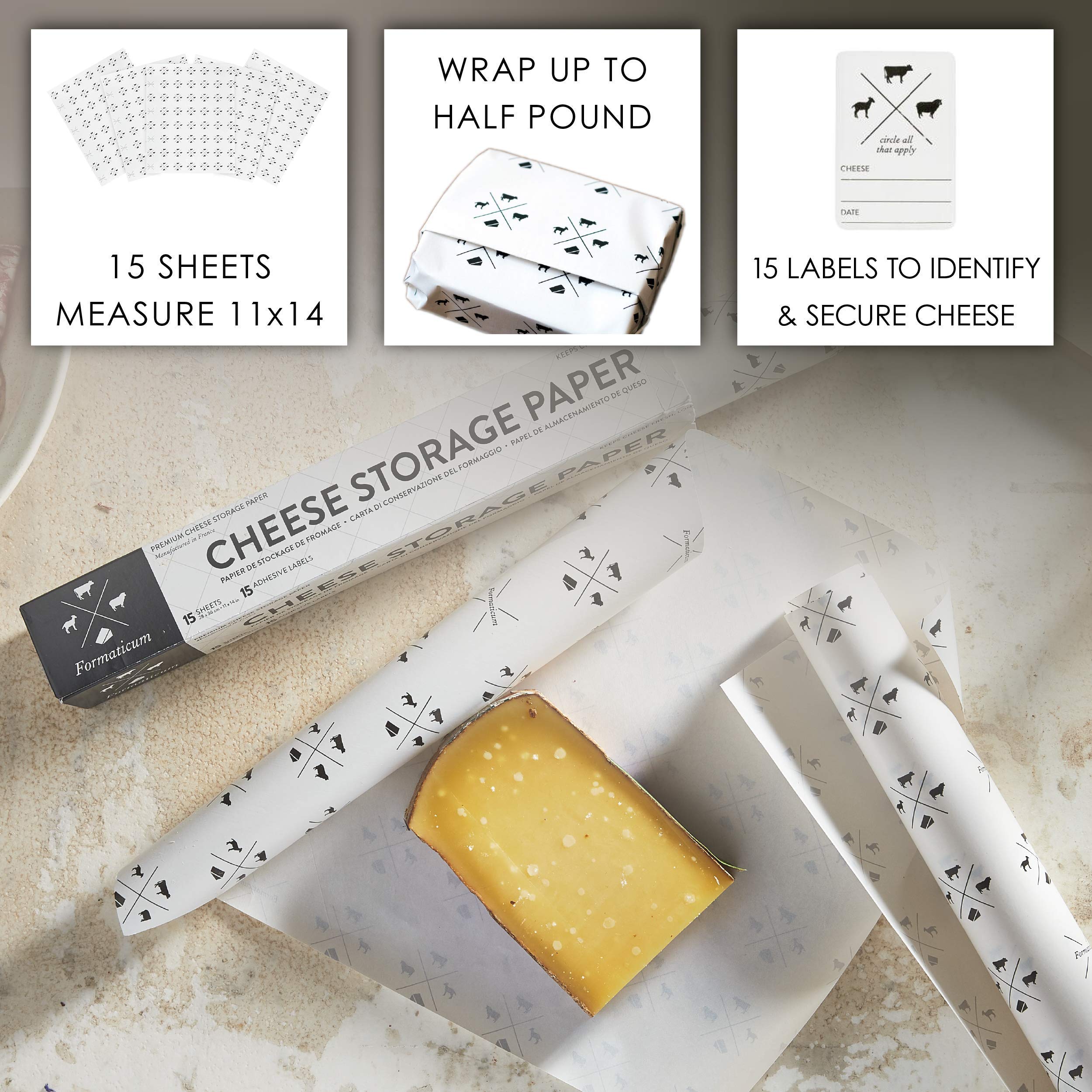 Formaticum Cheese Storage WaxCoated Paper, Keep Charcuterie Fresh, 15