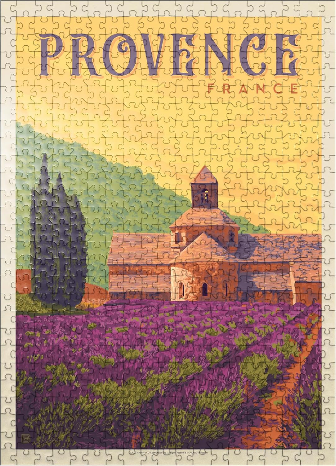 MyPuzzle France: Provence, Vintage Poster - Premium 500 Piece Jigsaw Puzzle for Adults
