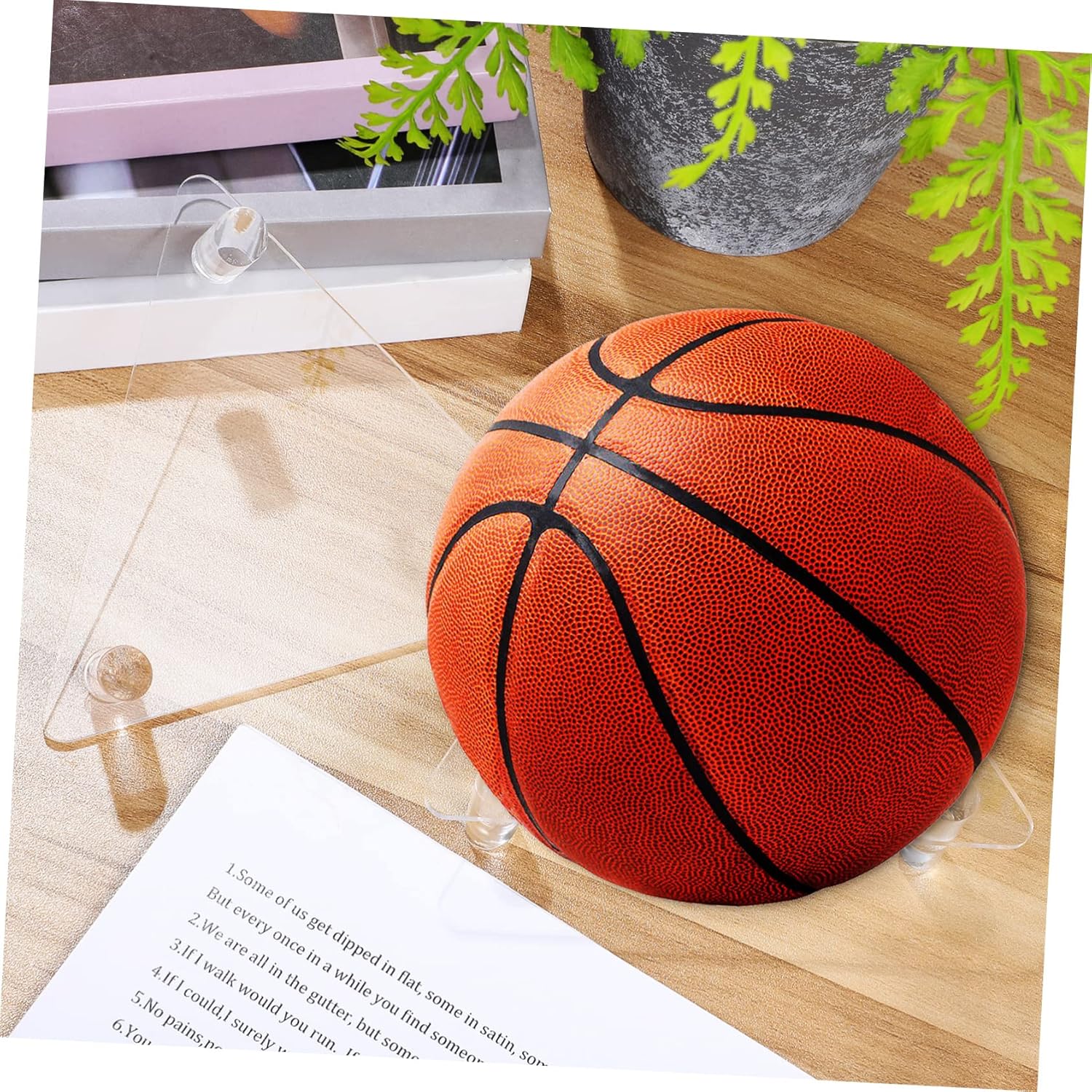 BESPORTBLE 4sets Football Display Acrylic Ball Stands Multi-color Ball Rack Organizer for Sports 2pcs*4