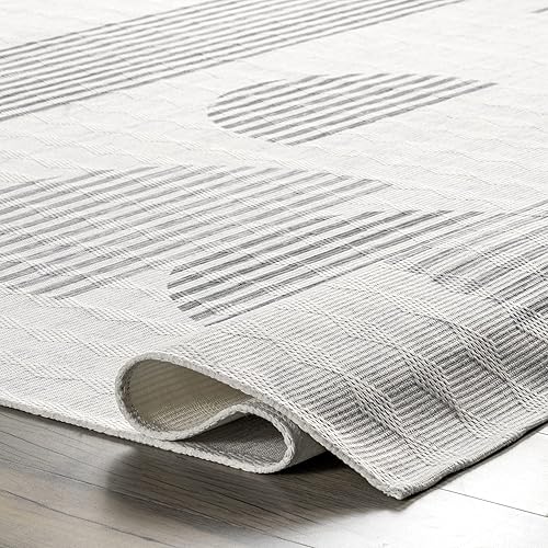 Miniatura 6 de nuLOOM FAE - Alfombra lavable a máquina, con formas geométricas, 4 x 6, color beige