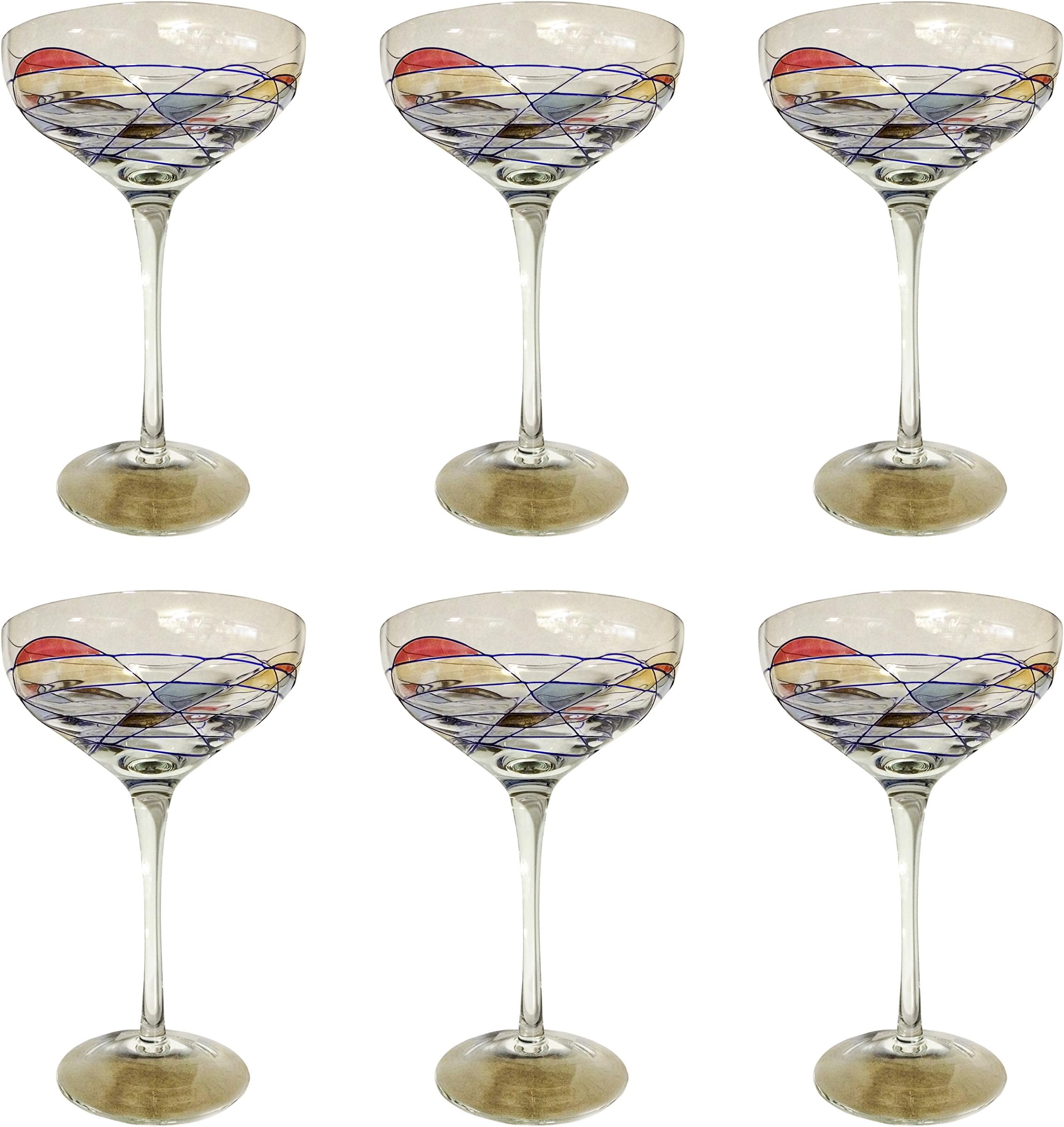 6-Piece Galleria Crystal Champagne Stem Glass, Set of 6