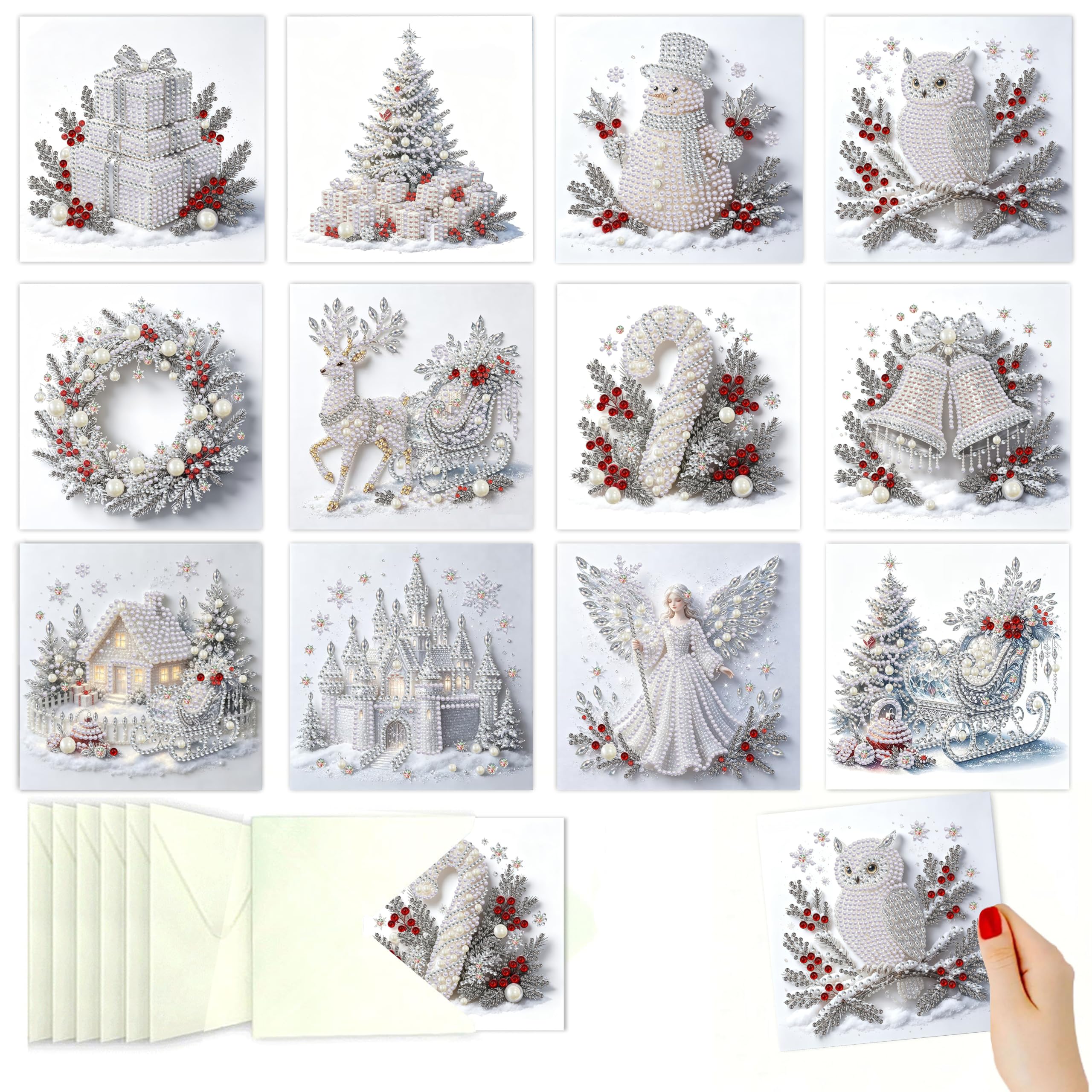 Diamond Art Christmas Cards - DIY Holiday Craft Kits -11