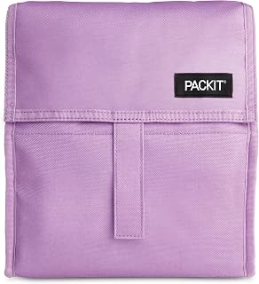 PackIt Freezable Lunch Bag, Lavender | Built-in ice packs, EcoFreeze+ Technology, Zip & fold closure, Release buckle handle, Foldable, Reusable, Wide base
