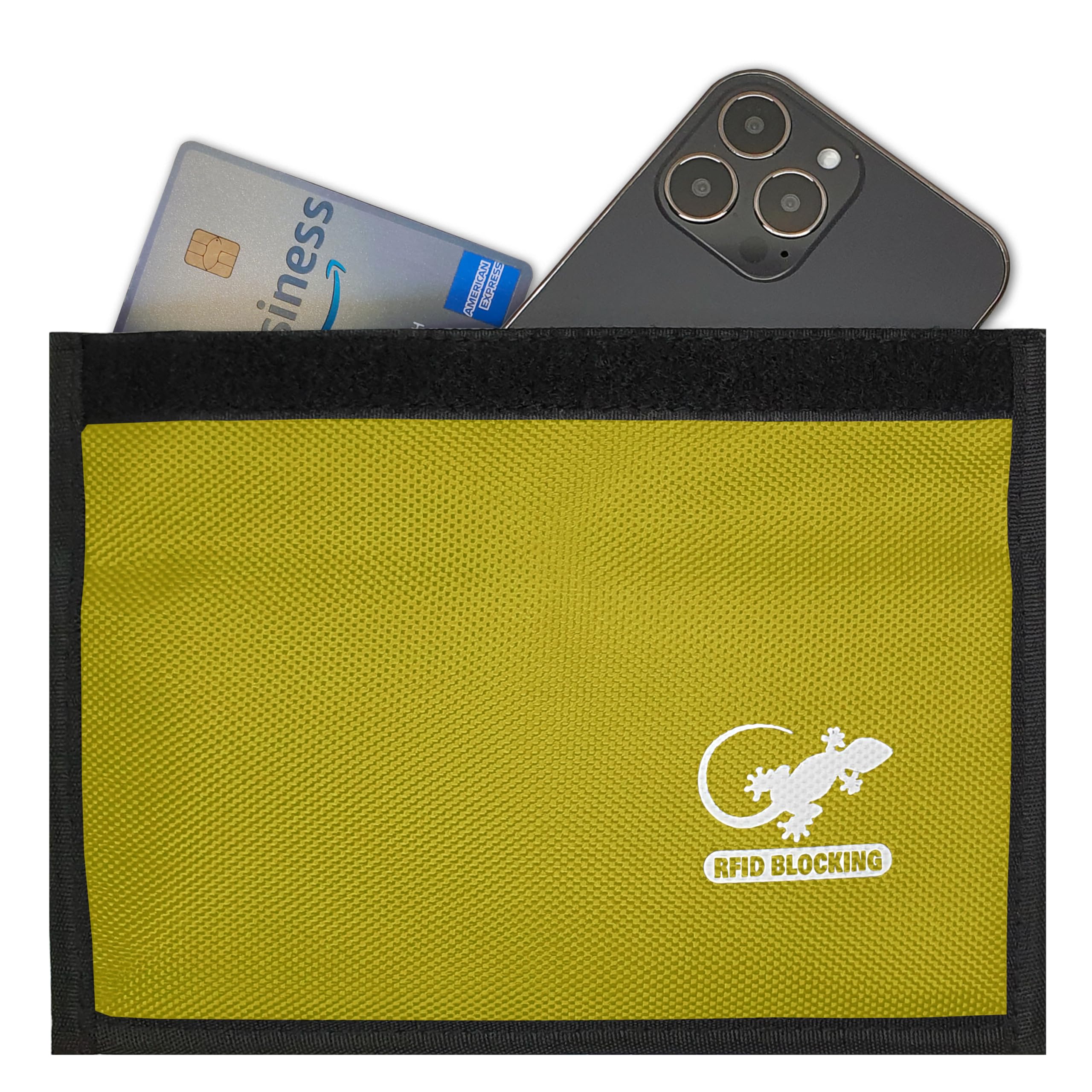 Faraday Bag Anti-Tracking GPS RFID Car Key Signal Blocker Wallet Shielding Pouch Protective Case for Cell Phone Car Key FOB, Data Privacy, Electronic Device Security (YELLOW - NYLON)