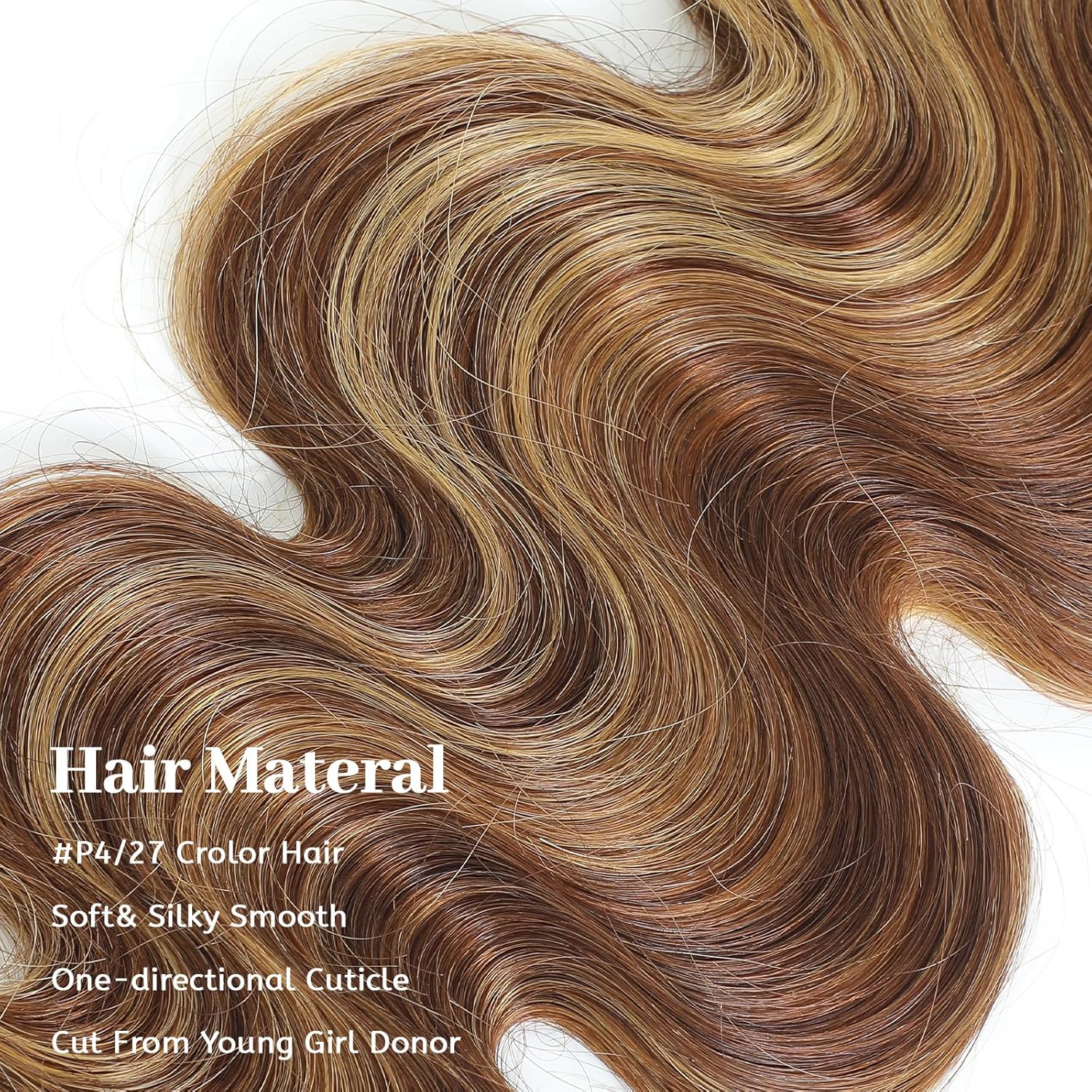 P4/27 16A Raw Highlight Body Wave Bundles Human Hair 100% Unprocessed Indian Virgin Body Wave No Tangle Shedding,Triple Lifespan Virgin Hair Extensions (P4/27 Human Hair Bnudles, 22 24 26 Inch)