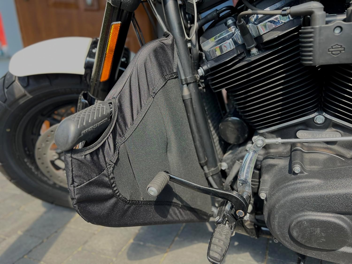 Crash bar Splash Guard for HD Softail Fat Bob FXFBS Models Mustache Engine Guard, Durable and easly Washable Material