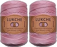 Vista 11 de Cordón de macramé de poliéster de 0.059-0.079 in, 2 madejas (2 x 153 yardas), cuerda de macramé 100% polipropileno de alta calidad, bolsa de macramé