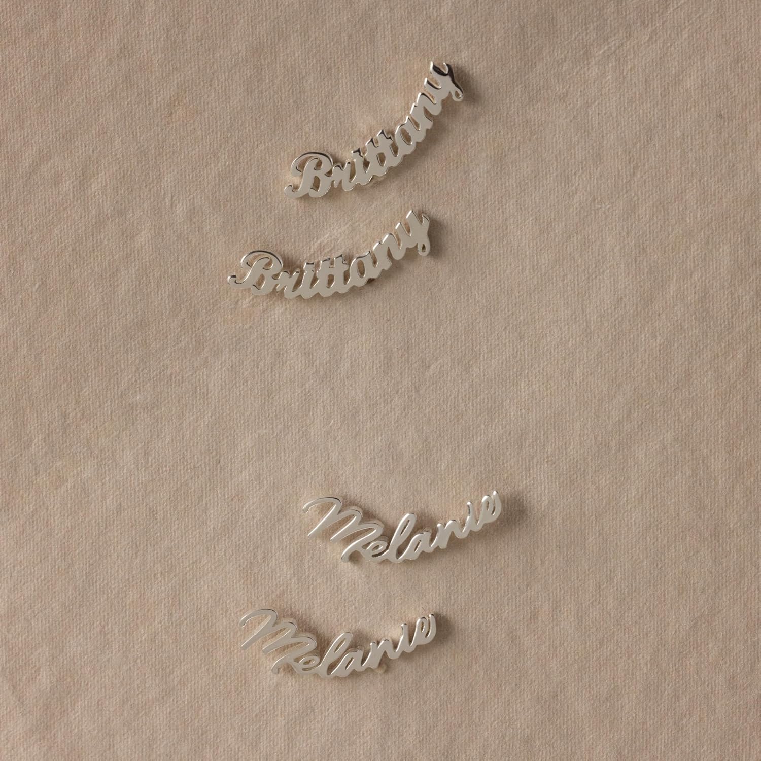 CAITLYNMINIMALIST 18K Gold Plated Sterling Silver Custom Name Personalized Writing Minimalist Personalized Word Stud Earrings Mother Bridesmaids Gift for Her