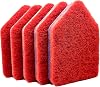 Red Scouring Pads 5 Pack, Fit Extendable Tub Tile Scrubber Brush, Scrub Pads Refill Replacement Pads for Cleaning Bathroom Kitchen Toilet Tile Sink, Compatible with Moku, Yocada, Cleanhome & Others