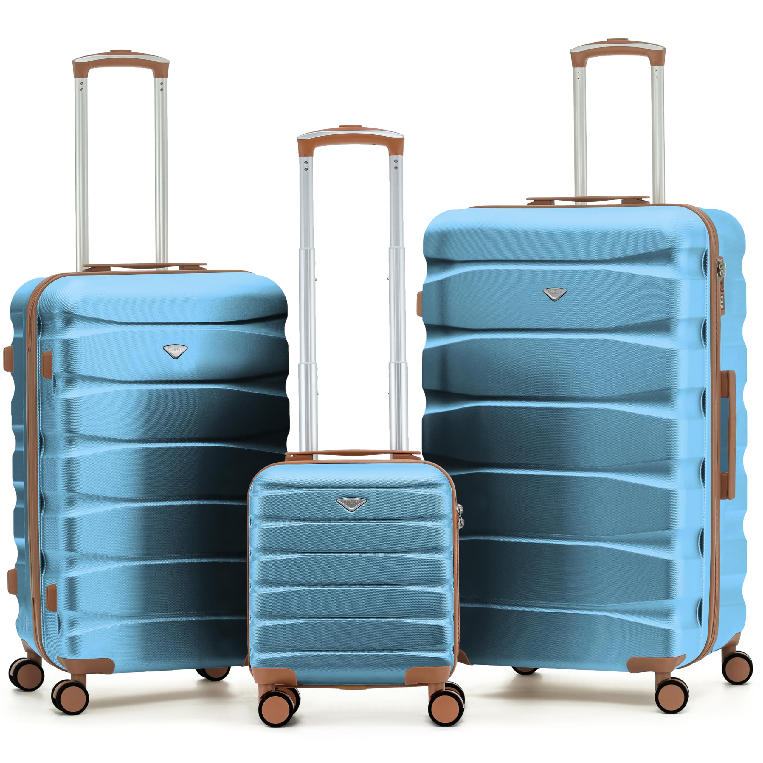 Flight Knight Underseat Cabin Suitcase 45x36x20cm | Free Hand Luggage for EasyJet & Wizz Air | Lightweight ABS Hard Shell with 8 Silent-Glide Spinner Wheels | Max Space Travel Bag — view 45