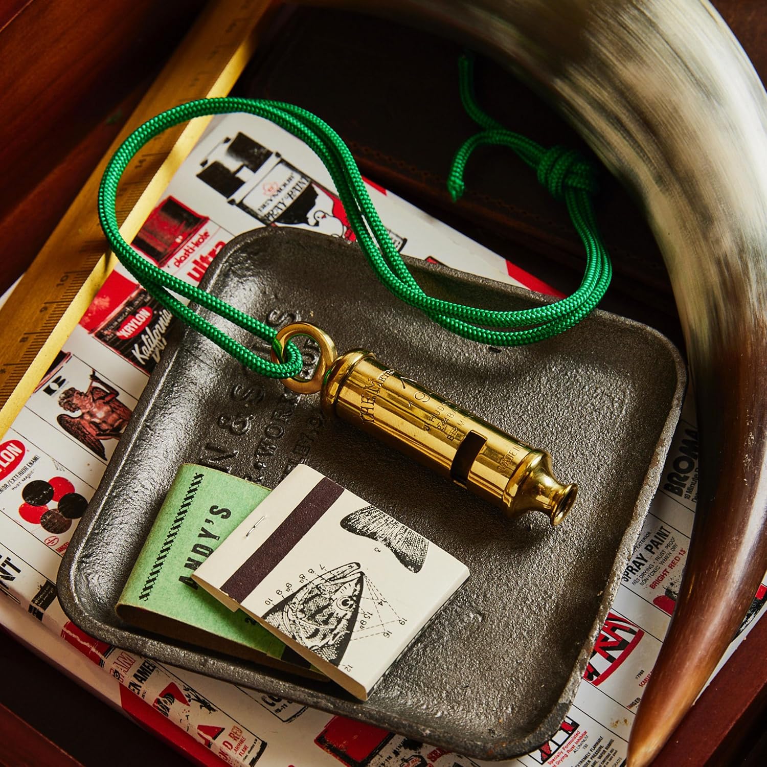 Brass Whistle with Keychain Ring - Loud Two Tone 102dB Whistle for Coaches, Referees, Hikers, and Police Gear - Authentic London Metropolitan Police and WWII Infantry Design by Kings County Tools