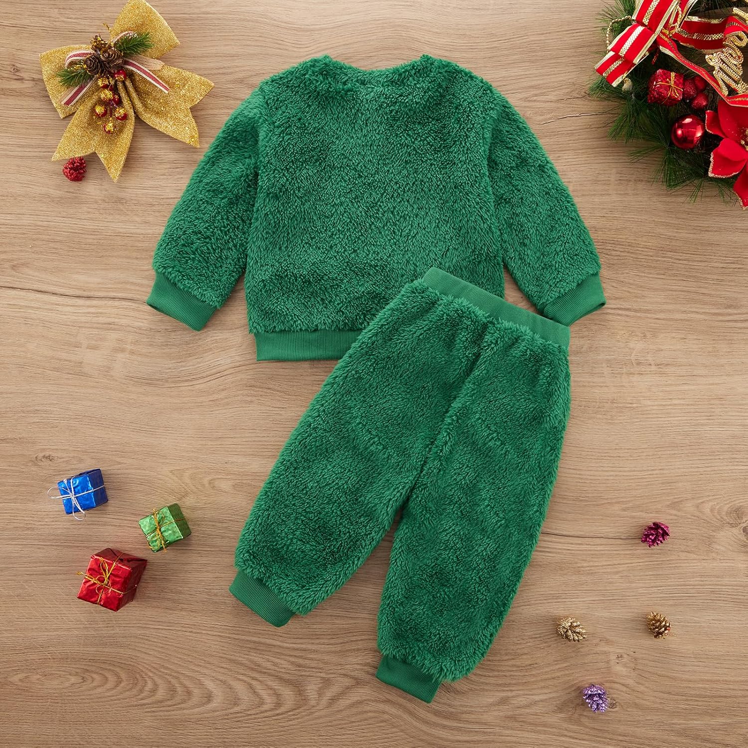 Baby Girl Boy Christmas Outfit Santa Print Long Sleeve Sweatshirts Pants Sets Infant Toddler Winter Clothes 12M-5Y - Image 5