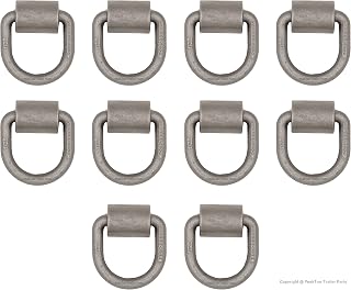 PeakTow PTJ0322 4000bls Flatbed Weld-On Forged 1/2” D-Ring Anchor Tie Down Point for Truck Trailer 10PK