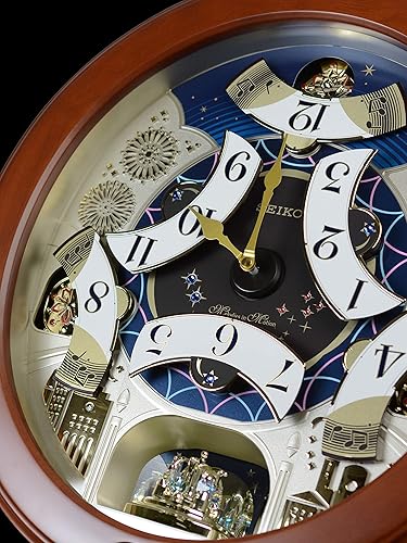 Miniatura 7 de Seiko Reloj de pared Melodies in Motion, noche estrellada brillante