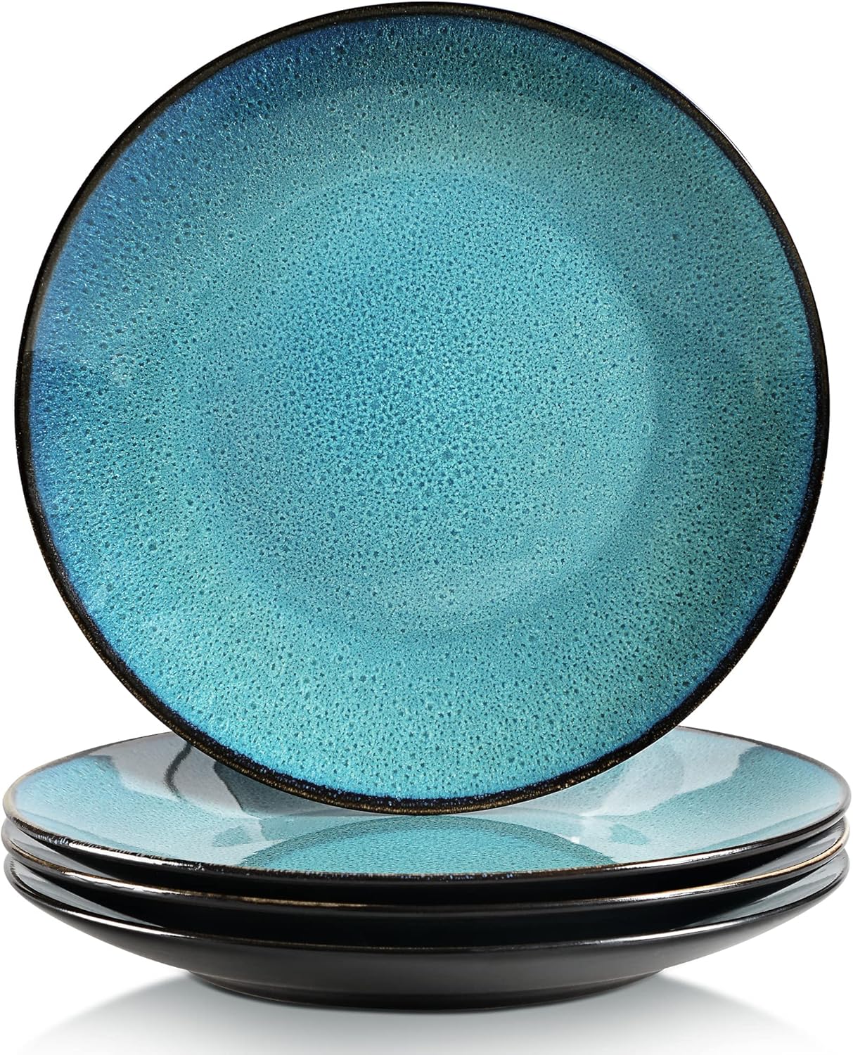 vancasso Bubble Stoneware 4-Piece Dinner Plate Set, Reactive Glaze ...
