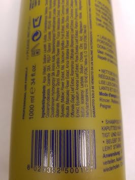 UNA Energizing Shampoo - Argan Oil, Shea Butter & Silk Protein for Strengthening & Hydrating, Gentle Daily Cleanser for All Hair Types, Adds Shine & Controls Frizz - 1000ml