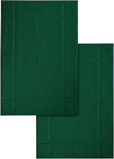 Ample Decor 100% Cotton Bath Mats 34x20 Inches, 1350 GSM Thick Plush, Soft & Absorbent, Oeko-Tex Certified, Durable Construction, Set of 2, Green
