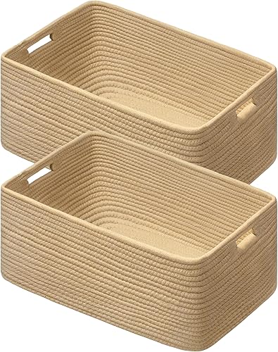 Miniatura 7 de UBBCARE Paquete de 2 canastas pequeñas, canastas de almacenamiento tejidas para organización, canasta de regalo pequeña, canasta de juguetes