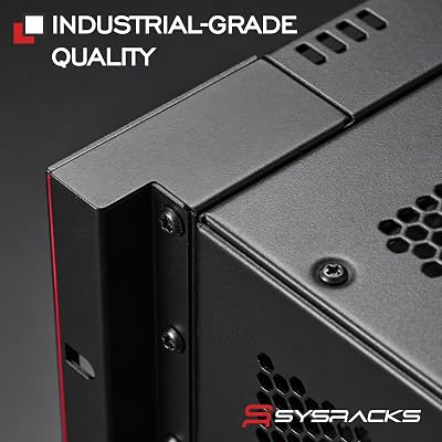Sysracks - 37-U Server Rack Cabinet with Locking - Free Standing, Rack Mount for Network, Server Equipment - Cooling Fan, Thermostat, PDU, Caster Leveler
