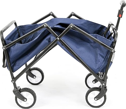 Miniatura 4 de MACSPORTS Carro utilitario plegable ligero para exteriores, capacidad de peso de 150 libras, azul marino