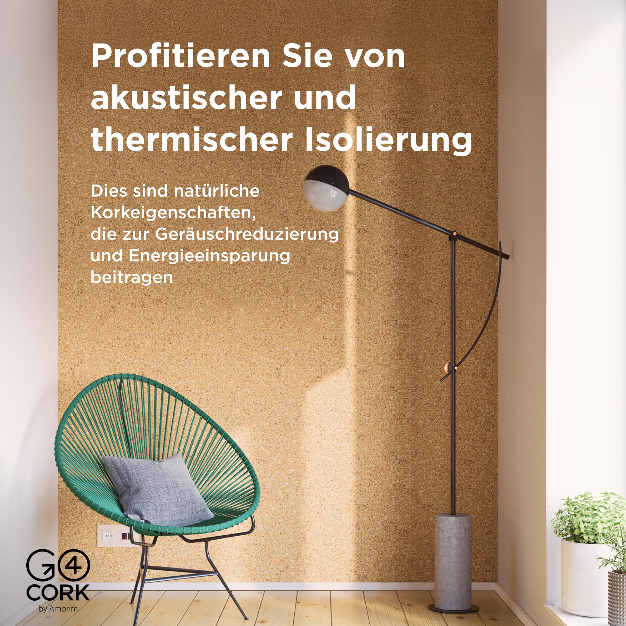 Go4Cork Extra große Korkrolle - 50 cm x 8 m | Doppelseitige Premium Öko- Kork Rolle | Vielseitig einsetzbar für Basteln & Zuhause, Klassenzimmer & Büro Deko | Rutschfest und leicht verwendbar