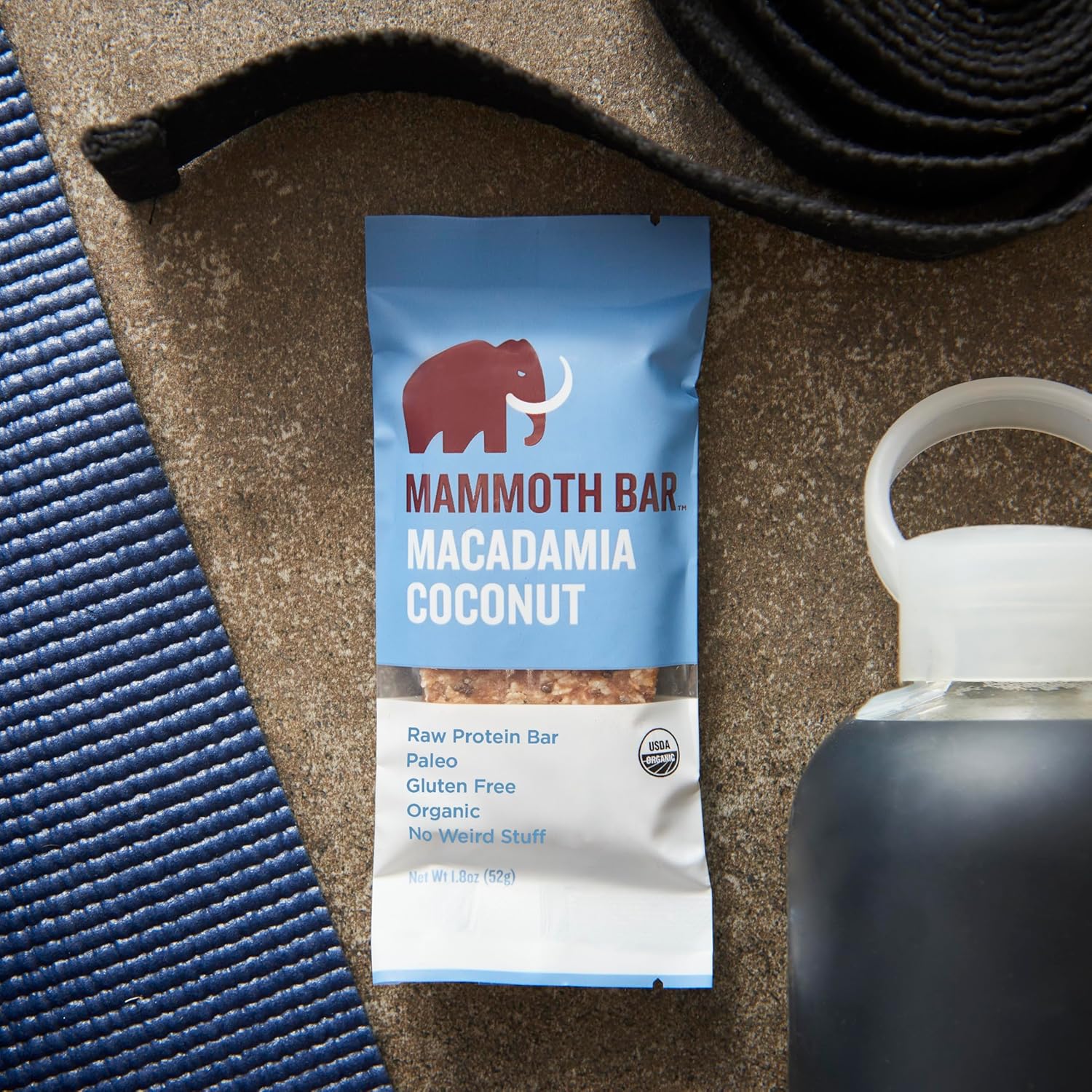 Mammoth Bar Macadamia Coconut Bar - 10 Organic Protein Bars – High Fiber • Paleo • Gluten Free • Egg Protein • GMO Free • Raw • Premium Nuts • Prebiotic