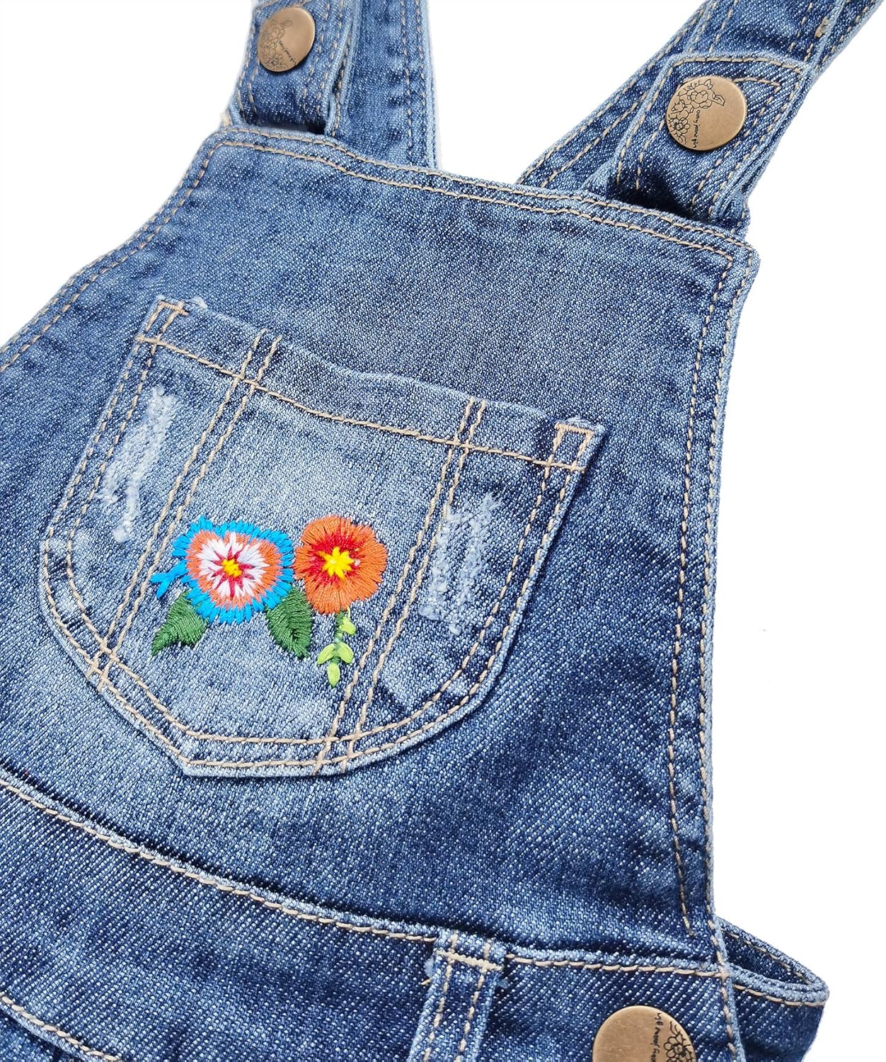 KIDSCOOL SPACE Baby Denim Overall,Toddler Little Soft Cute Jean Jumper - Image 3